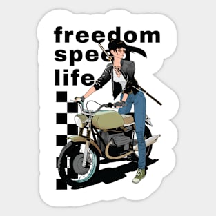 Freedom Samurai Girl Sticker